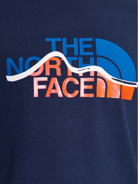 The North Face The North Face T-Shirt Mountain Line NF0A7X1N Granatowy Regular Fit