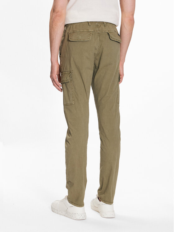 INDICODE INDICODE Bavlnené nohavice Umut 60-320 Zelená Regular Fit
