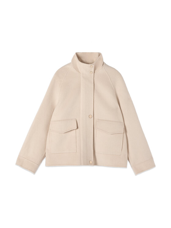 Oltre Oltre Płaszcz zimowy 8161J000233N012 Kremowy Baggy Fit