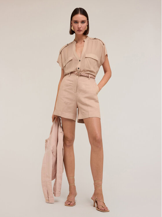 Motivi Motivi Camicia 5223Q000788N002 Écru Regular Fit