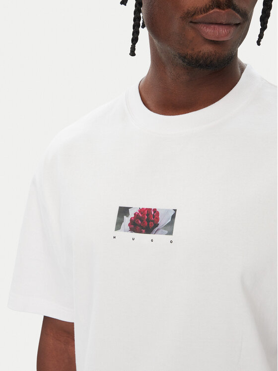 HUGO HUGO Тишърт Dakhil 50579723 Бял Relaxed Fit