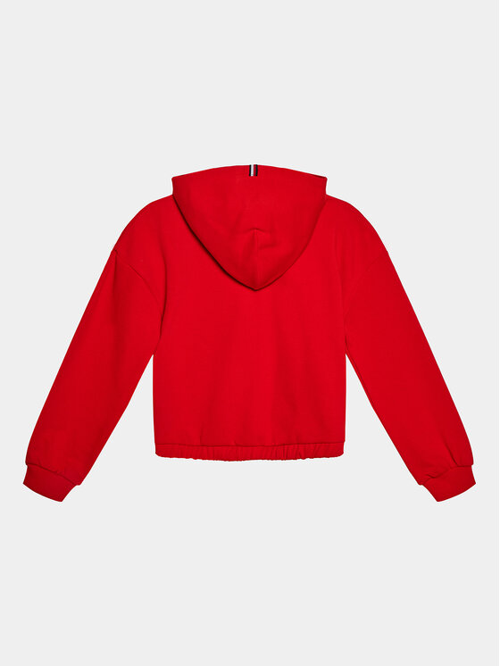 Tommy Hilfiger Tommy Hilfiger Pulóver Hilfiger Script Hoodie KG0KG07721 Piros Regular Fit