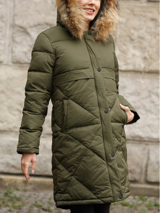 Perso Perso Zimní bunda BLH919079F Khaki Regular Fit