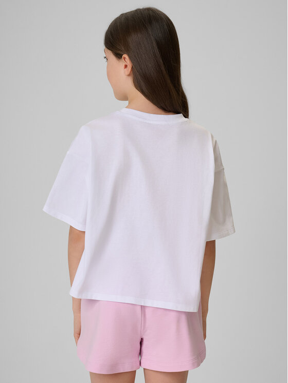 4F 4F T-Shirt SUMMER SPLASH Biały Loose Fit