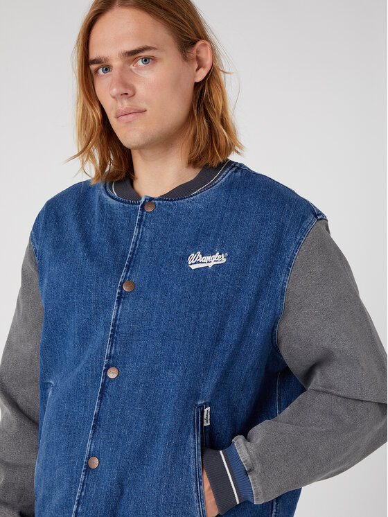 Wrangler Wrangler Bunda bomber Baseball W48272Z90 112331618 Modrá Regular Fit