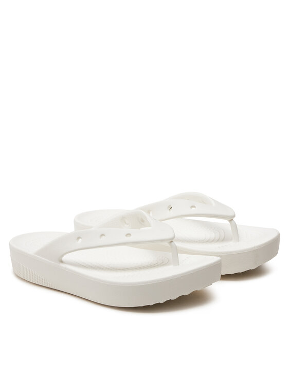 Crocs Crocs Šlepetės per pirštą Classic Platform Flip W 207714 Balta