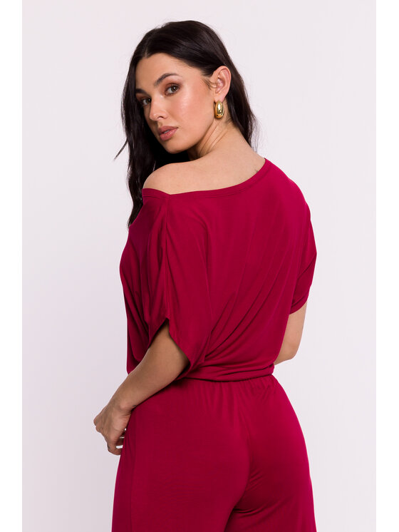 BeWear BeWear Bluzka B287 Bordowy Bella Fit