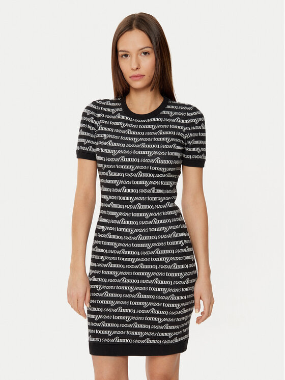 Tommy Jeans Tommy Jeans Rochie de zi DW0DW19478 Negru Slim Fit