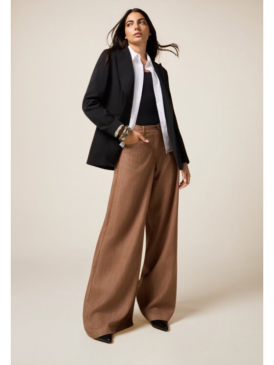 Oltre Oltre Pantaloni di tessuto P026R009047N012 Marrone Baggy Fit