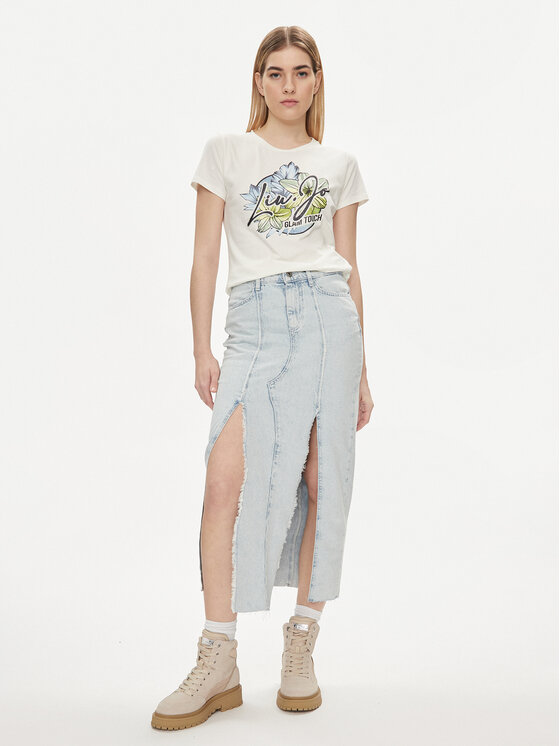 Liu Jo Sport Liu Jo Sport T-krekls TA4202 JS003 Écru Regular Fit