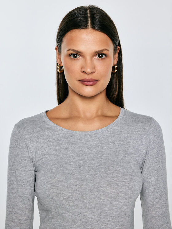 BIG STAR BIG STAR Longsleeve CLASSIC Szary Slim Fit
