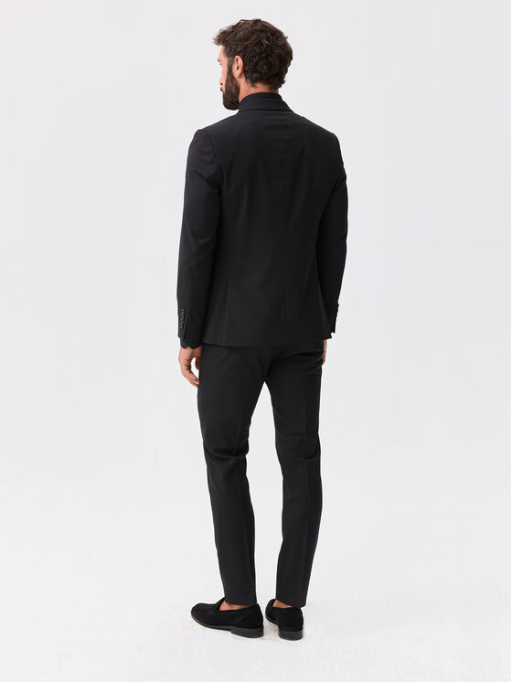 Evenemen Evenemen Marynarka Solid Czarny Slim Fit