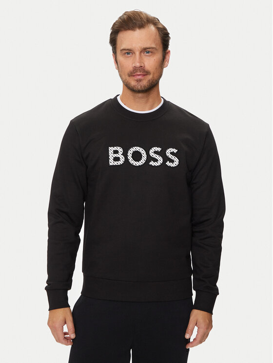 Boss Majica Dugih Rukava C-Soleri 04 50521117 Crna Relaxed Fit