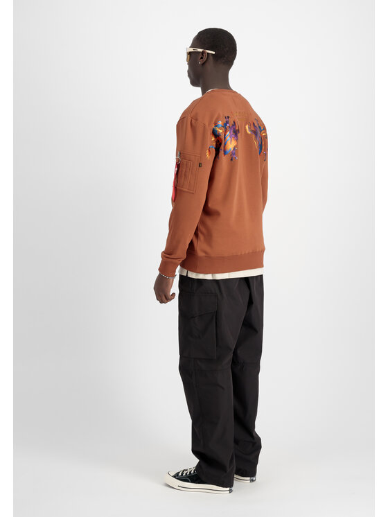 Alpha Industries Alpha Industries Bluza Dragon Embroidery Sweatshirt Brązowy Regular Fit