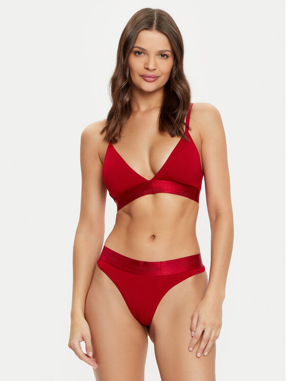 Calvin Klein Underwear Calvin Klein Underwear Podprsenka Bralette Lightly Lined Triangle 000QF7994E Bordó