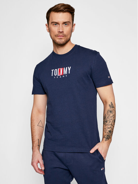 Tommy Jeans T-shirt Tjm Timeless Box Tee DM0DM10218 Blu scuro Regular Fit •  Modivo.it