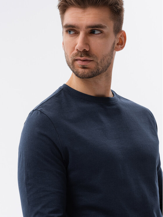 Ombre Ombre S dlouhým rukávem OM-LSBL-0106 Tmavomodrá Regular Fit