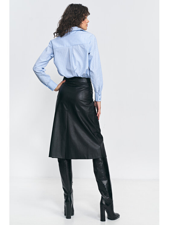 NIFE NIFE Spódnica trapezowa SP73 Czarny Regular Fit
