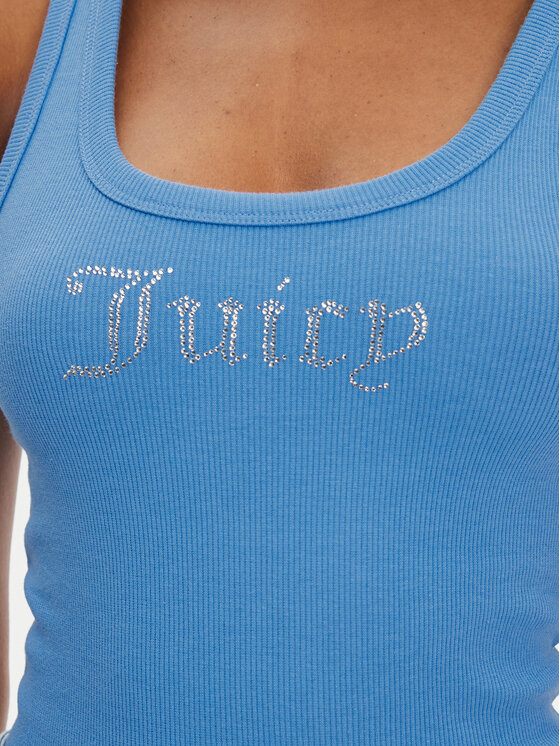 Juicy Couture Juicy Couture Top Racer JCWLV125305 Niebieski Slim Fit