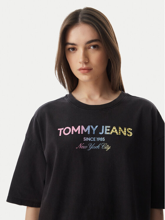 Tommy Jeans Tommy Jeans Majica DW0DW22803 Črna Oversize