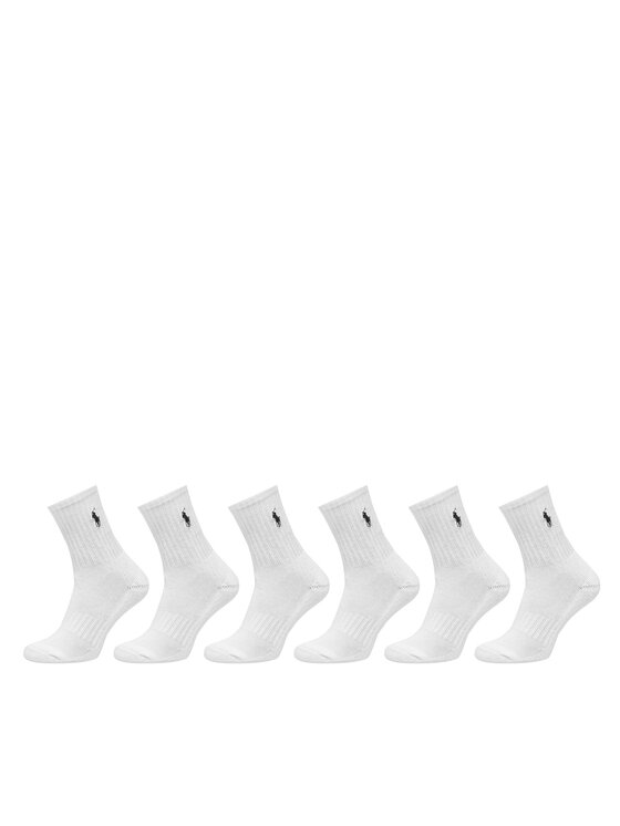 Zestaw 6 par wysokich skarpet dziecięcych Polo Ralph Lauren, Biały, 443974056001