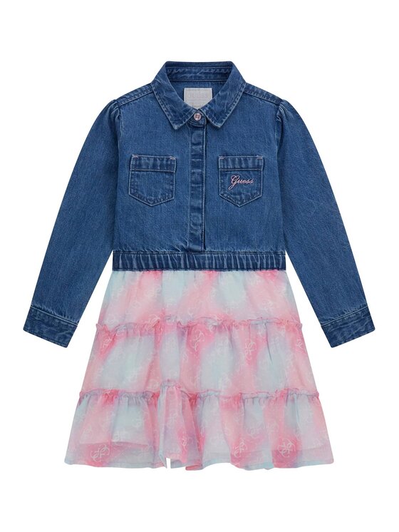 Guess Kids Guess Kids Sukienka 175921 Kolorowy Classic Fit