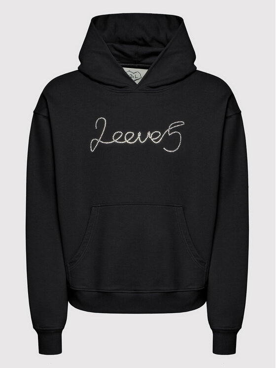 2005 2005 Pulóver Unisex 2005 X Leeves „2eeve5” Fekete Relaxed Fit