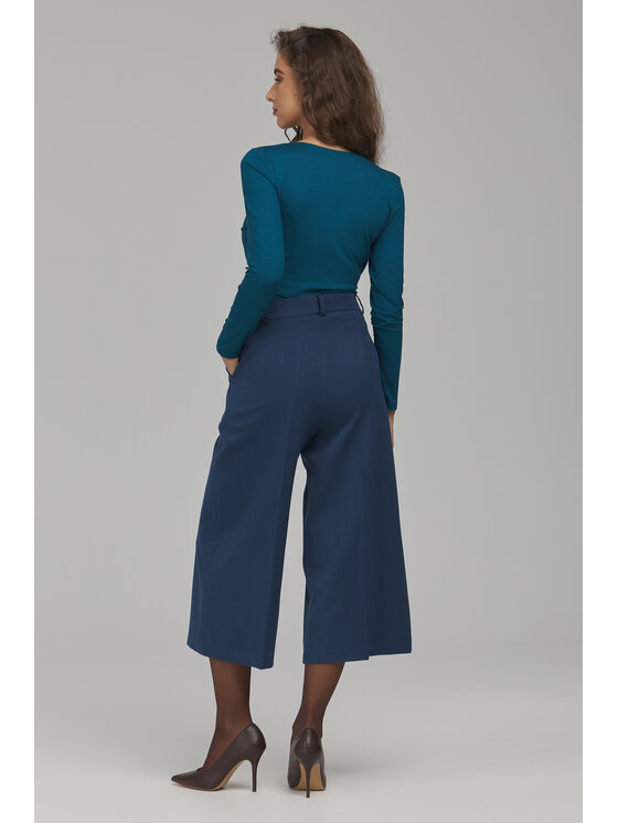 NIFE NIFE Culottes nohavice SD144 Modrá Wide Leg