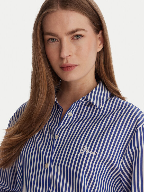 Guess Guess Πουκάμισο W6GH39 W1849 Μπλε Relaxed Fit