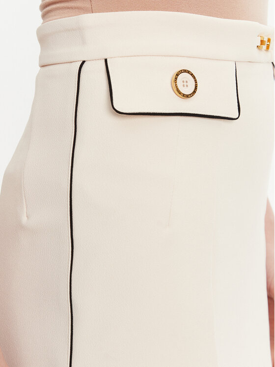 Elisabetta Franchi Elisabetta Franchi Miniszoknya GO-T03-51E2 Ekru Regular Fit