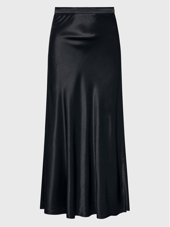 Simple Simple Φούστα midi SDD501 Μαύρο Regular Fit