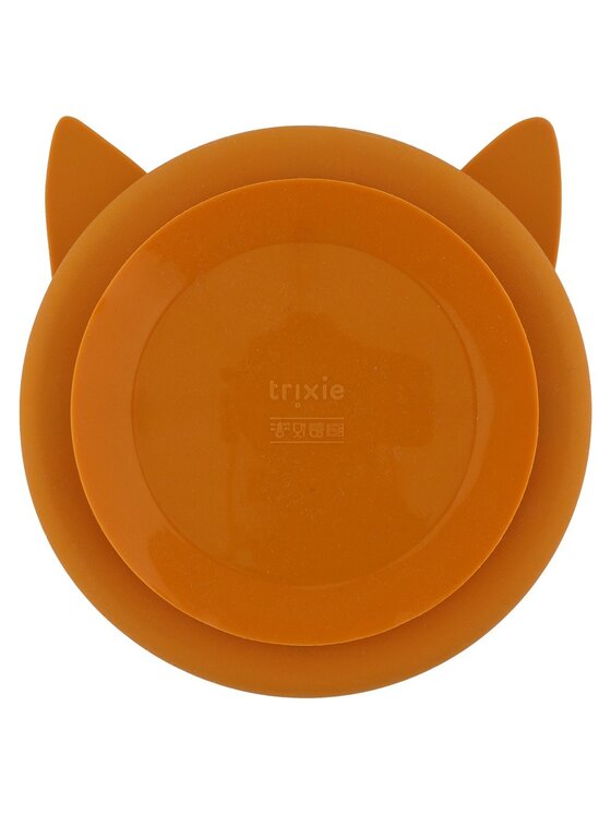 Trixie Baby Trixie Baby Talerz Silikonowy Talerz Trójdzielny z Przyssawką - Lis Pomarańczowy