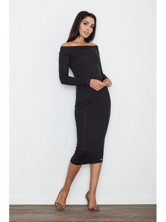 FIGL FIGL Sukienka M558 Czarny Slim Fit