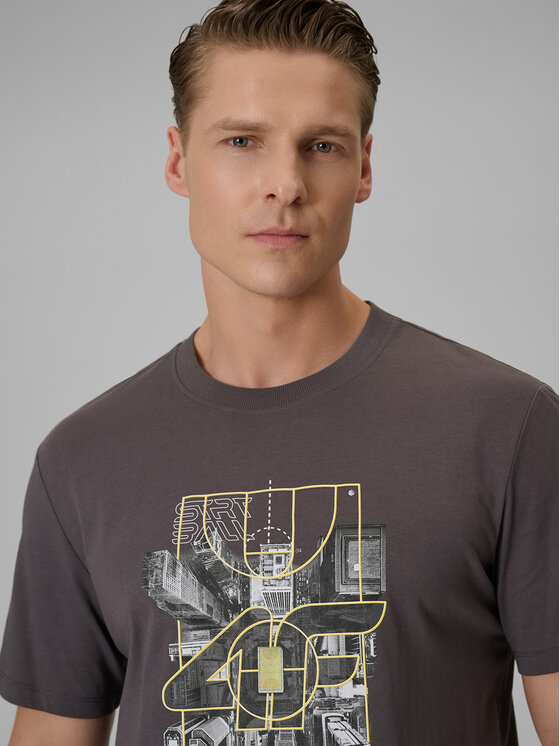 4F 4F T-Shirt CITY Szary Regular Fit