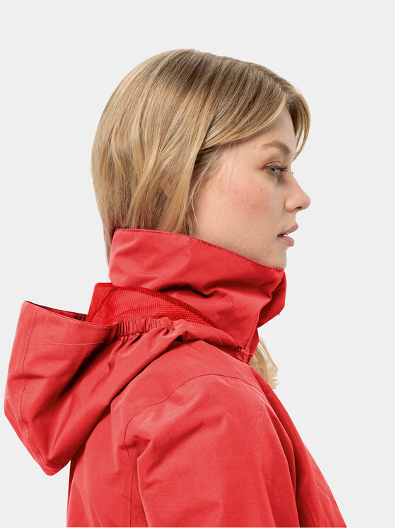 Jack Wolfskin Jack Wolfskin Kurtka przeciwdeszczowa Stormy Point 1111202 Czerwony Regular Fit