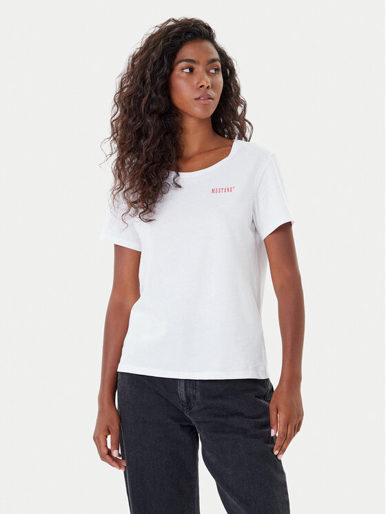 MUSTANG Style Alma T-Shirt Donna – Cotone Morbido, Girocollo, Taglio Casual – Basic Alla Moda