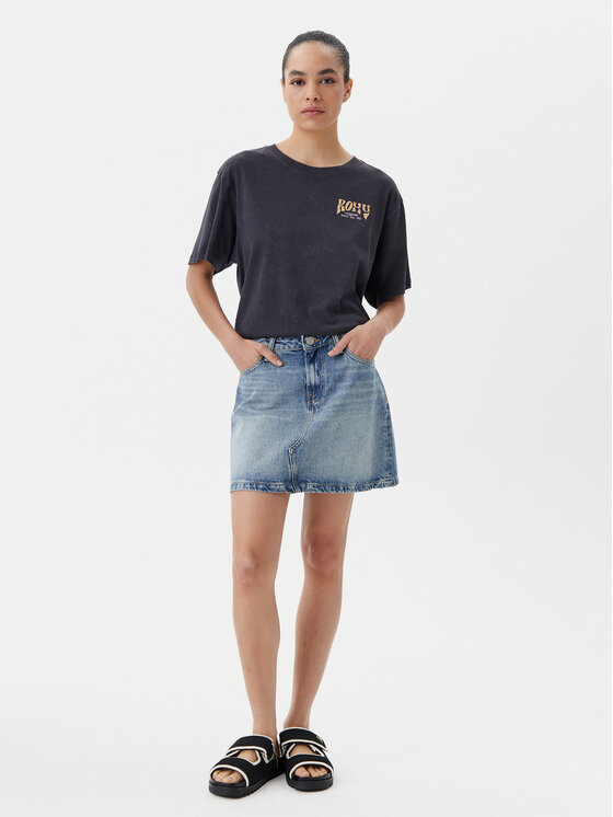 Roxy Roxy T-krekls ERJZT05905 Pelēks Oversize