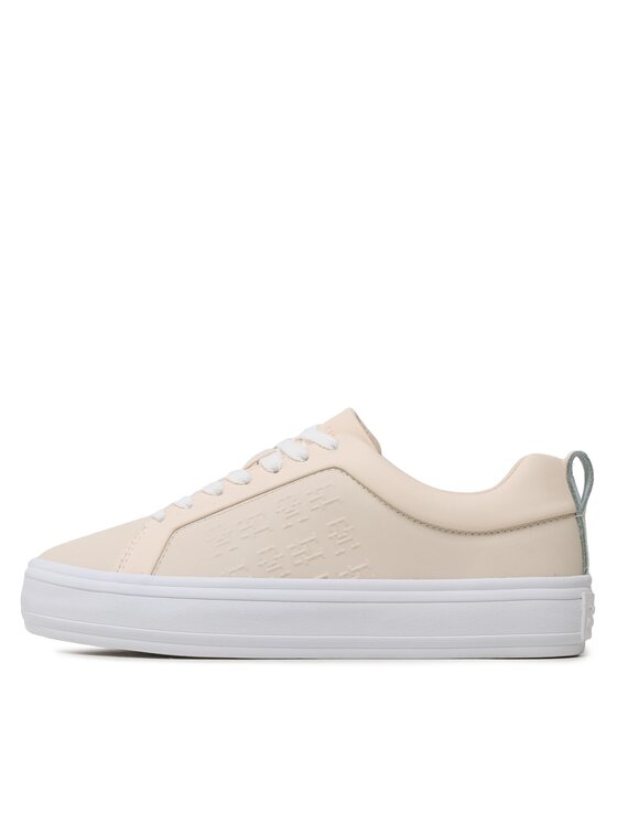 Tommy Hilfiger Tommy Hilfiger Sneakersy Embossed Vulc FW0FW07376 Beżowy
