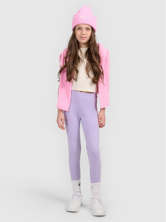 4F 4F Legginsy 4FJWSS26TTIGF284 Fioletowy