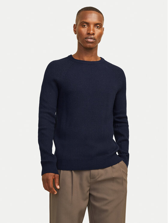 Jack&Jones Jack&Jones Džemper Pannel 12258471 Tamnoplava Regular Fit