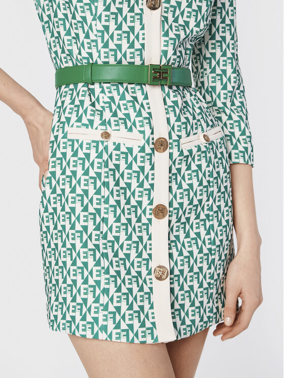 Elisabetta Franchi Elisabetta Franchi Kasdieninė suknelė AB-165-26E2-V580 Žalia Slim Fit