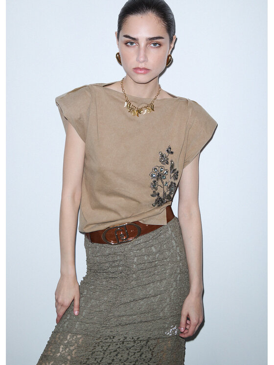 Liu Jo Liu Jo T-shirt WF6245JS923L9245 Beige Regular Fit