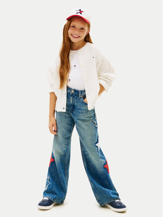 Tommy Hilfiger Tommy Hilfiger Кардиган KG0KG09378 Бял Relaxed Fit