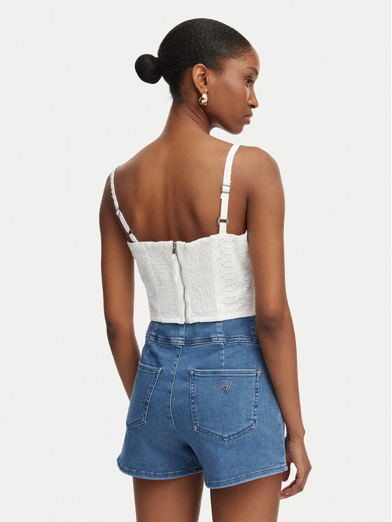 Guess Guess Top W6GH47 W1880 Bílá Classic Fit
