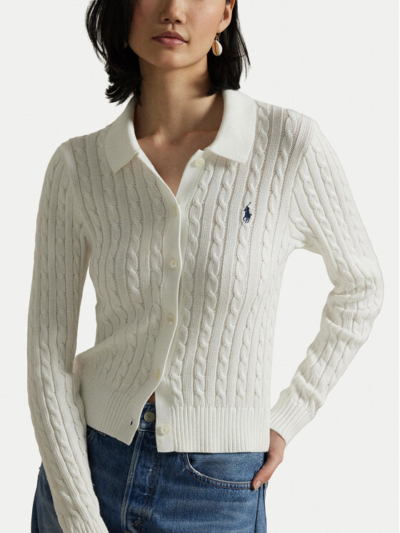 Polo Ralph Lauren Polo Ralph Lauren Cardigan 211971881001 Alb Slim Fit