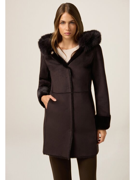 Oltre Oltre Cappotto invernale 8716R001283N032 Marrone Baggy Fit