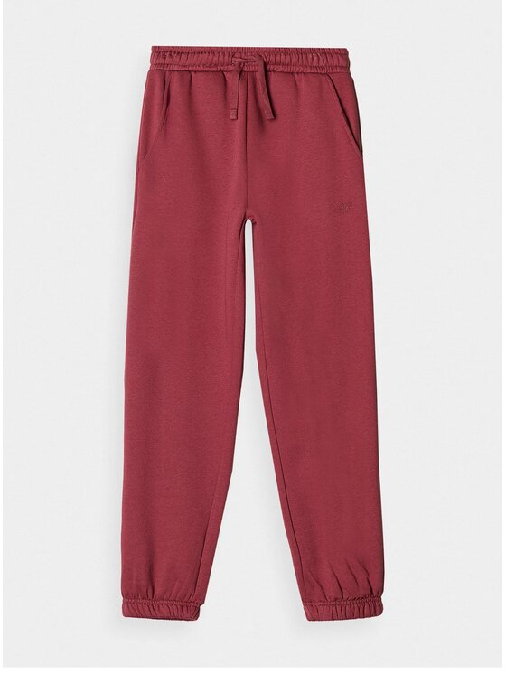 4F 4F Spodnie dresowe 4FJWAW24TTROU0920 Czerwony Oversize