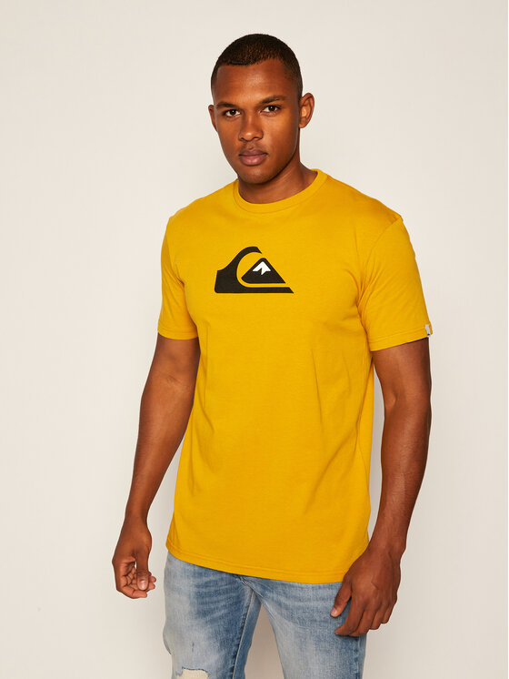 Quiksilver T-Shirt Comp Logo EQYZT06056 Żółty Regular Fit