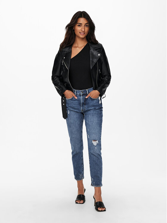 ONLY ONLY Kurtka z imitacji skóry Vera 15232135 Czarny Regular Fit