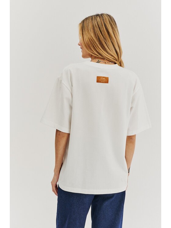 NAOKO NAOKO T-Shirt Golden Pause Bílá Regular Fit